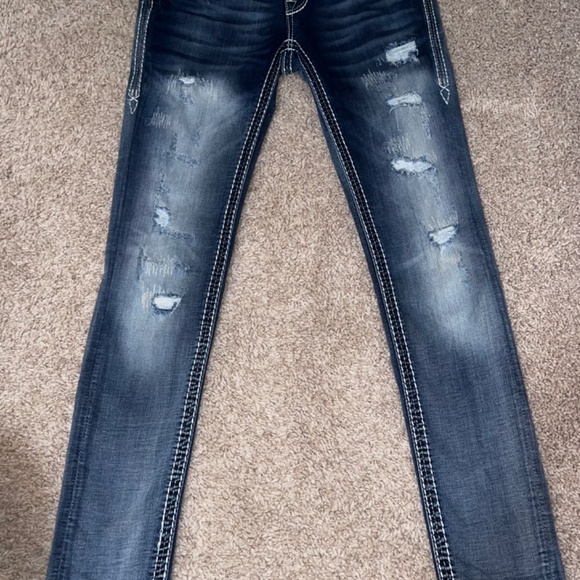 Rose Gold Rock Revival Skinny Jeans - Picture 5 of 5